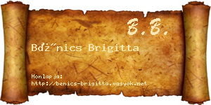 Bénics Brigitta névjegykártya